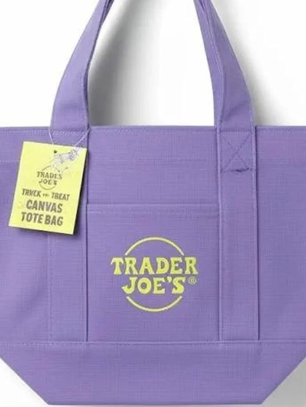 Trader Joe's Lavender Canvas Tote Halloween addition